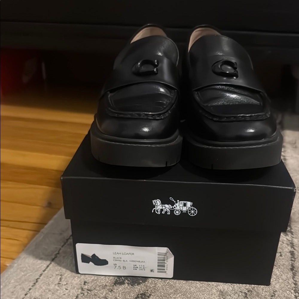 Coach Leah Chunky Sole Glossy Finish Loafer